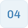 A blue rounded square with the number "04" faintly visible in the center.